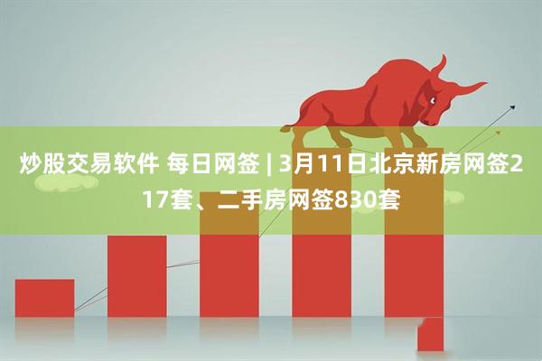 炒股交易软件 每日网签 | 3月11日北京新房网签217套、二手房网签830套